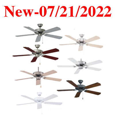 Ceiling Fan, Indoor, pill chain, light kit, LK, Title 20, BN, Brushed nickel, Mapel, Walnut, Rosewood, Oil Rubbed Bonze, White, WH, WHT, ORB, LL52-1052, 52-1052, 1052